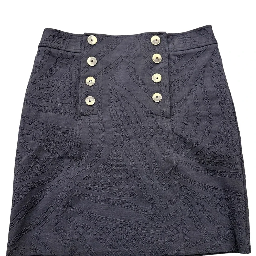 J McLaughlin Black Pencil Skirt with Jacquard Animal‎ Print NWT